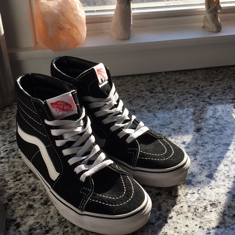 Vans High Top Black Skateboard Shoes